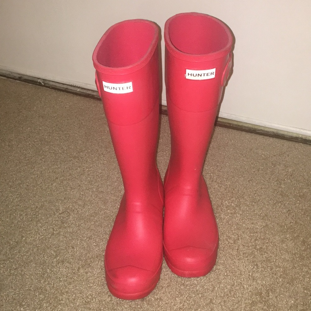 Red hunter boots